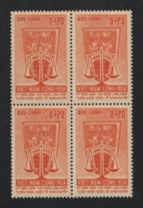 1965 South Vietnam Stamps Block 4 Constitution and Scales Scott # 223 MNH - Picture 1 of 1