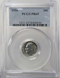 1956 Roosevelt Dime PCGS PR65 - Picture 1 of 4