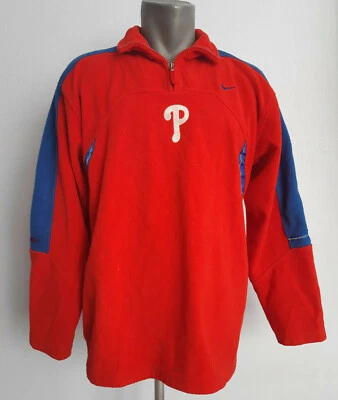 Philadelphia Phillies Red Fleece Nike Pullover 1/4 Zip Soft Shell Sweatshirt - Image 1 of 4