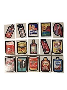 Vintage 1970's Topps Wacky Packages stickers Lot of 15 