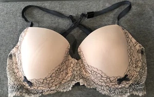 Sujetador Victoria’s Secret Dream Angels Forrado Demi-Busto Rosa Gris Espalda Cruzada 32DD NUEVO CON ETIQUETAS - Imagen 1 de 15