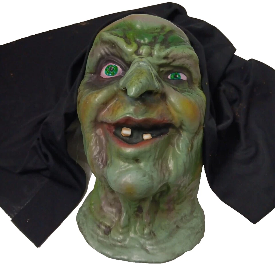 Máscara de Bruja/ "Bruja de Mar Verde" Ojos de Insecto 3/4 Látex Máscara de Personaje de Halloween con Cortina Foto 1 de 2