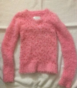 Justice Let Your Love Shine Sweater Size 6. Pink With Sequins - Picture 1 of 3