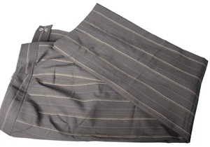 Vintage Ann Klein Wollhose Damen 8P braun gestreift Stretch Anzughose Reißverschluss neu mit Etikett - Bild 1 von 6