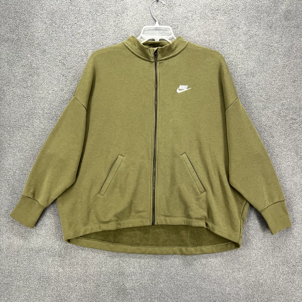 Nike Sportswear Essential Mujer Grande Verde Gran Tamaño Polar Cremallera Completa DD5376 222 Foto 1 de 4