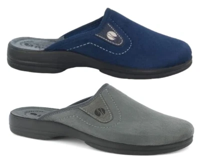 Inblu Pantofole da Uomo chiuse invernali Comode Grigio - Blu, art. PO-76