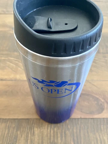 US OPEN Tennis Tournament Coffee Tea Stainless Travel Mug Metal New York U.S Cup Cover