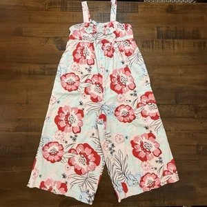 Janie and Jack Floral Wide Leg romper size 6 Blue, Red And Pink - Picture 1 of 5