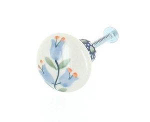 Blue Rose Polish Pottery Tulip Drawer Pull - Picture 1 of 1