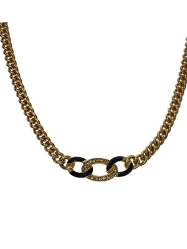 Collana Christian Dior strass vecchia pietra mancante top donna GLD ha