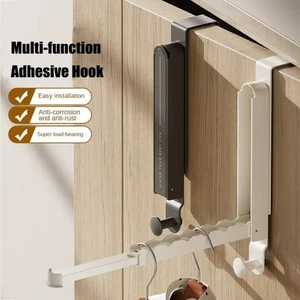 Wall Mounted Folding Wall Hook Punch-Free Over The Door Hooks Door Back Hooks - Picture 1 of 14