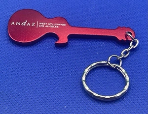 Andas West Hollywood Los Angeles California Red Guitar KeyChain KeyRing Holder - Picture 1 of 5