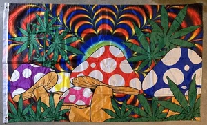 Magic Mushroom Marihuana psychedelische Flagge Banner 3 x 5 Fuß 420 Topf Unkraut Kiffer - Bild 1 von 1