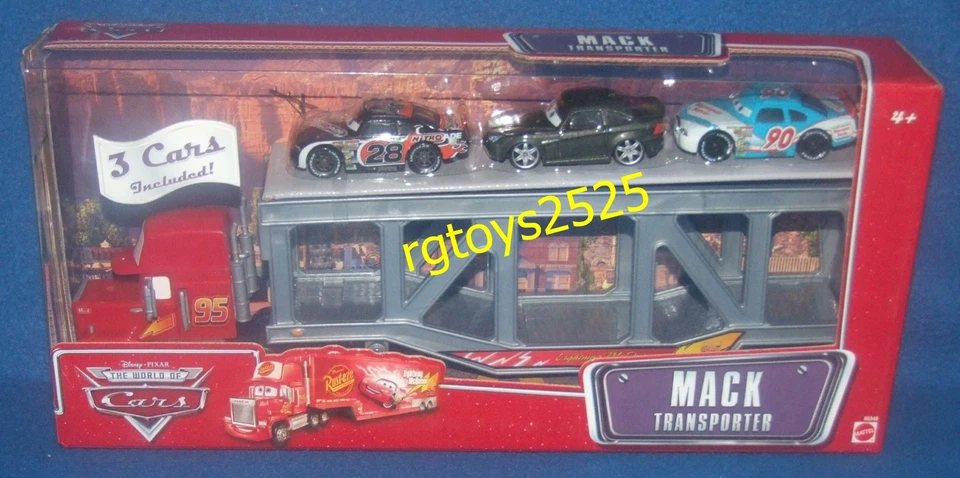 DISNEY PIXAR CARS MACK TRANSPORTER WITH 3 CARS NITROADE BUMPER SAVE BOB CUTLASS
