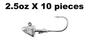 Plantilla de cabeza de sombra de 2,5 oz en gancho de níquel negro Mustad 7/0 - 10 piezas - Imagen 1 de 1
