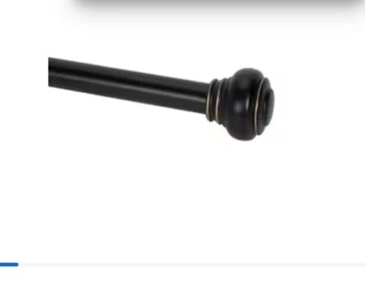 Allen + Roth 72 дюйма до 144 дюймов матовый черный стальной одинарный занавес (читайте) - Изображение 1 из 3