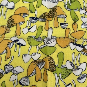 Vintage Mod 1960er Pop Art Pilze BAUMWOLLE LEINEN STIL SERVIETTEN Retro 9 Stck. 14 Zoll - Bild 1 von 6