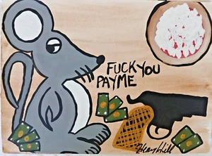 Pintura original firmada por la mafia Henry Hill Cosa Nostra Goodfellas Pay Me #2 XII - Imagen 1 de 7