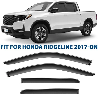 Deflectores de ventana lateral protectores de lluvia para Honda Ridgeline 2017-2025 irrompibles Foto 1 de 4