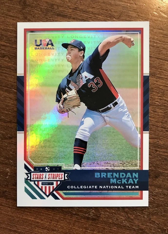 Brendan McKay 2017 USA Stars Stripes Longevity Foil #18 Tampa Bay Rays /99 - Image 1 of 3