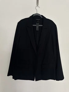 Lane Bryant Ponte Blazer Women’s Size 26 Black  Jacket 2 Button Stretch NWT - Picture 1 of 11