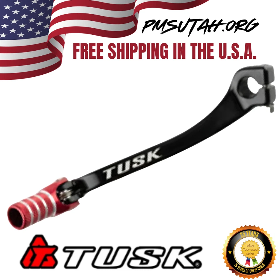 Tusk Folding Shift Lever Black/red Tip Fits 2019-20 Honda Crf450l