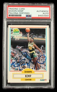 Shawn Kemp Signed 1990-91 Fleer #178 (PSA) Rookie Card - Picture 1 of 2