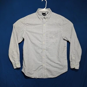 Chaps Flannel Shirt M Long Sleeve White Plaid Button Down with Pocket and Logo - Picture 1 of 7