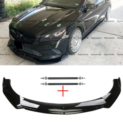 For Mercedes-Benz GLS450 GLS580 Front Bumper Lip Spoiler + Strut Rods Black Foto 1 de 4