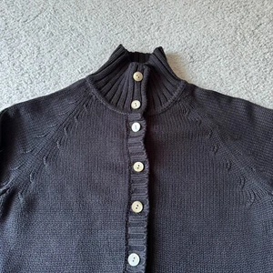 NEW Vintage Lands' End Sweater Womens Medium 10-12 Black Cardigan Japan Classic - Picture 1 of 11