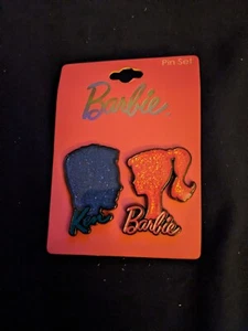 Pink & Blue Barbie & Ken enamel pin set Neon Tuesday - Picture 1 of 2