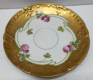 France L.R.L. Limoges Porcelain Demitasse Saucer Gold Trim 5 inch - Picture 1 of 9