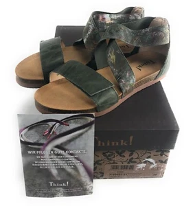 Think! Shik Leather Sandals Salvia/Kombi Women's Size EUR 38, US 8  - Picture 1 of 5