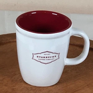 Taza de café Starbucks 2006 blanca roja Starbucks Coffee Co Est 1971 Abbey 13 oz - Imagen 1 de 7