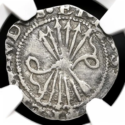 Plata 1/2 real. Fernando e Isabel. Sevilla, 1497-1504. Yugo/flechas. NGC VF Foto 1 de 4