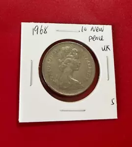 1968 10 NEW PENCE UK COIN - QUEEN ELIZABETH II - NICE WORLD COIN - Picture 1 of 2