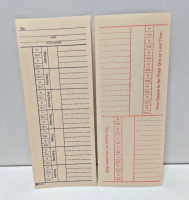 ADAMS 10 Vintage Style Time Cards Junk Journal Ephemera Scrapbooking Mixed Media