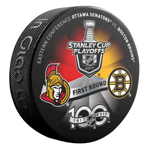 2017 Stanley Cup Playoffs Dueling Puck Boston Bruins / Ottawa Senators Cover