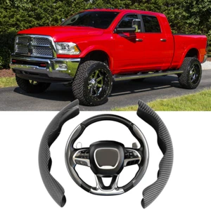15'' Carbon Fiber Car Steering Wheel Cover Anti-slip For Dodge Ram 2500 3500 - Picture 1 of 11