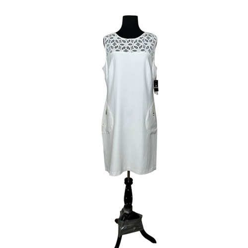 OFF WHITE Abito tubino smanicato Studio One off bianco taglia 12