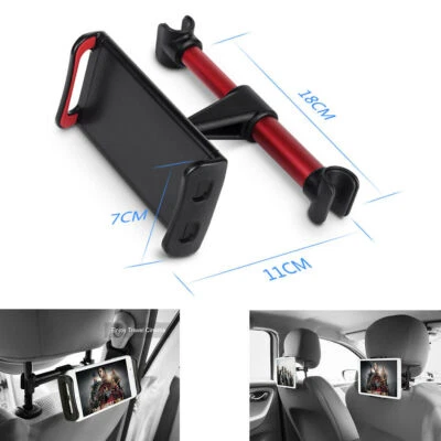 4"-11" Universal Car Back Seat Headrest Phone Tablet Mounting Holder Red & Black - Image 1 of 4