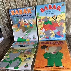 BABAR THE ELEPHANT BULK LOT of VINTAGE BOOKS STORYBOOKS HARDCOVER & ANNUAL - Picture 1 of 5