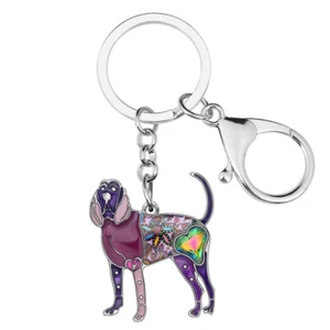 Enamel Alloy Rhinestone Cute Beagle Dog Keychains Car Key Ring Pets Charms Gifts - Picture 1 of 11