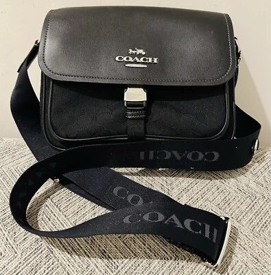 Nuevo Bolso Mensajero Coach CR098 Pace Bandolera de Cuero en Negro Sin Etiquetas Foto 1 de 4