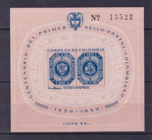 1959 COLUMBIA AIR POST MINIATURE SS MINT NEVER HINGED SCT C355 MI.BLK.15 - Picture 1 of 1
