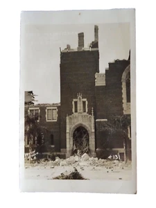 pOSTCARD VINTAGE RPPC LONG BEACH EARTHQUAKE PRESBYTERIAN CHURCH CALIF neocurio - Picture 1 of 5