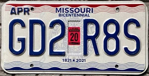 TARGA Originale USA auto MISSOURI 1821-2021 Emissione attuale per BICENTENARIO - Foto 1 di 4