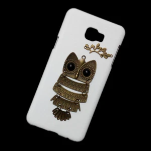 Case For Samsung Galaxy C7 Pro 3D Retro Metal Owl Branch Back Hard Phone Cover - Picture 1 of 2