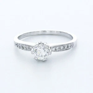 1 1/4ct I VS2 Round Earth Mined Certified Diamonds 950 Plat. Klassischer Akzentring - Bild 1 von 7