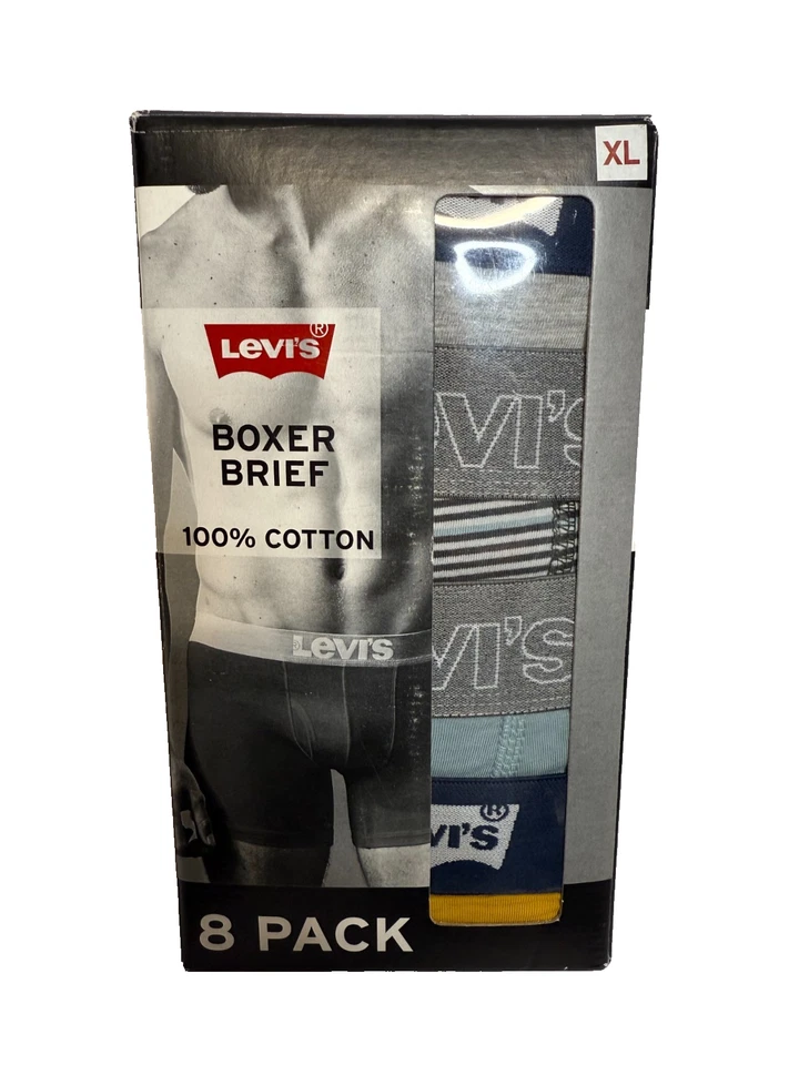 Levi's мужской многоцветный 100% хлопок комфорт боксера трусы нижнее белье упаковка из 8 - Изображение 1 из 4